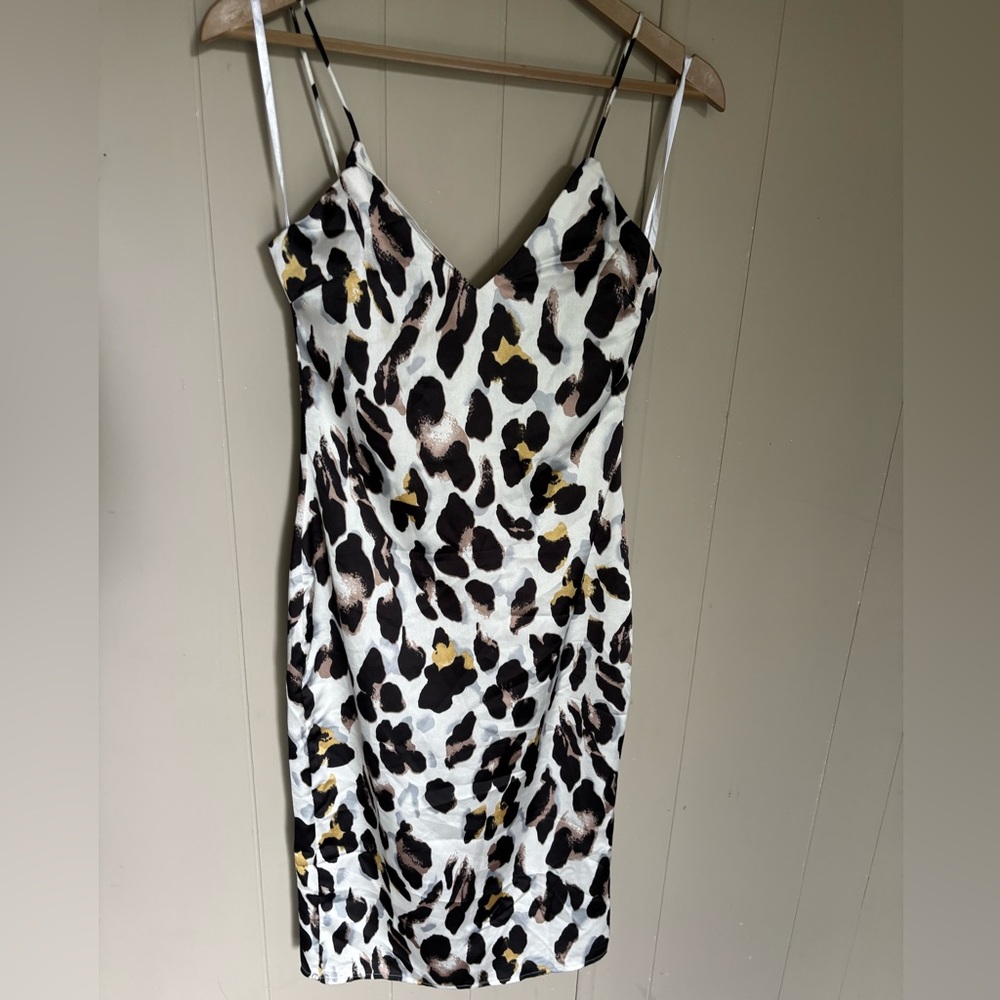Superdown Black and White Spaghetti Strap Mini Dress
